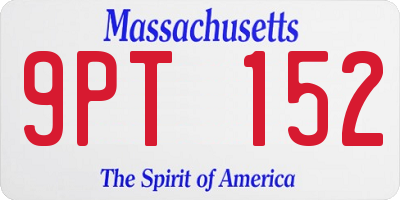 MA license plate 9PT152