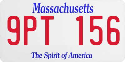 MA license plate 9PT156