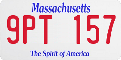 MA license plate 9PT157