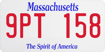 MA license plate 9PT158