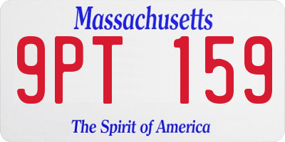 MA license plate 9PT159