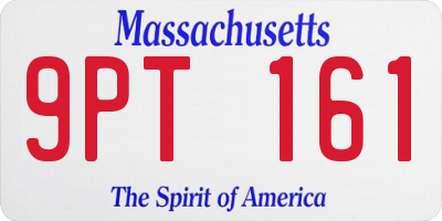MA license plate 9PT161