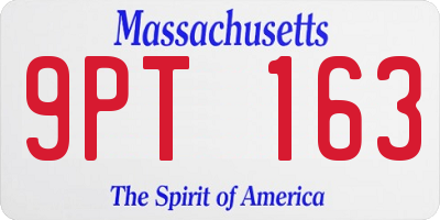 MA license plate 9PT163