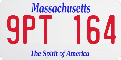 MA license plate 9PT164