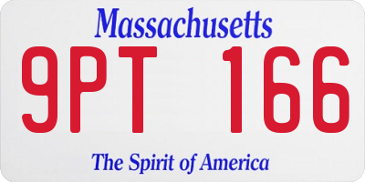 MA license plate 9PT166