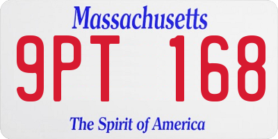 MA license plate 9PT168