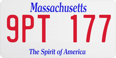 MA license plate 9PT177