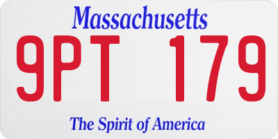 MA license plate 9PT179