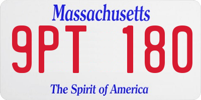 MA license plate 9PT180