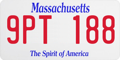 MA license plate 9PT188
