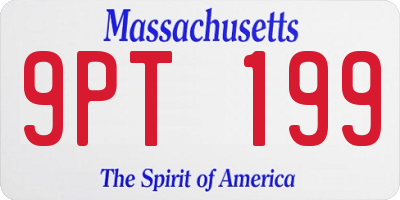 MA license plate 9PT199