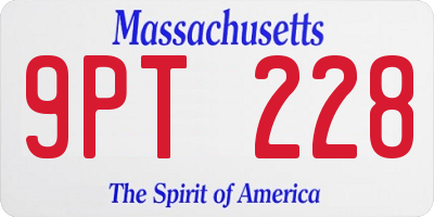 MA license plate 9PT228