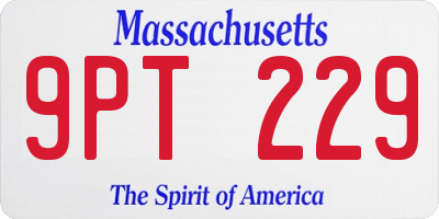MA license plate 9PT229