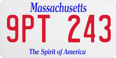 MA license plate 9PT243
