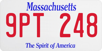 MA license plate 9PT248