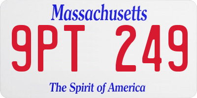 MA license plate 9PT249