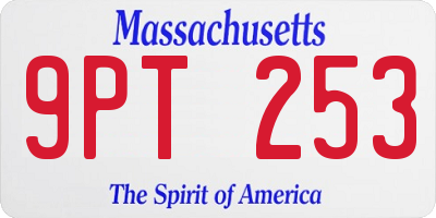 MA license plate 9PT253