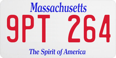 MA license plate 9PT264