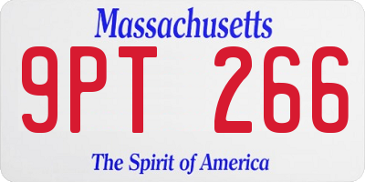 MA license plate 9PT266
