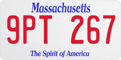 MA license plate 9PT267