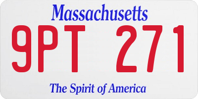 MA license plate 9PT271