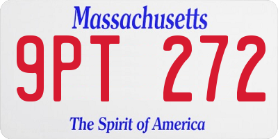 MA license plate 9PT272