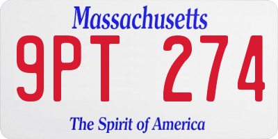 MA license plate 9PT274