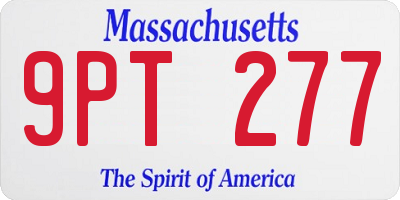 MA license plate 9PT277