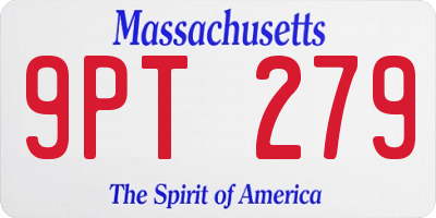 MA license plate 9PT279
