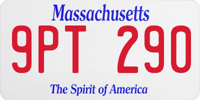 MA license plate 9PT290