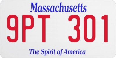 MA license plate 9PT301