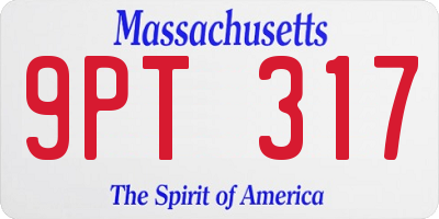 MA license plate 9PT317