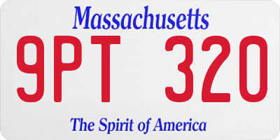 MA license plate 9PT320
