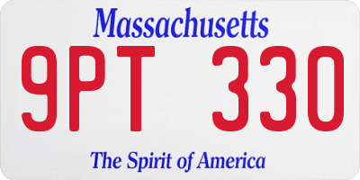 MA license plate 9PT330