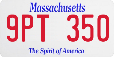 MA license plate 9PT350