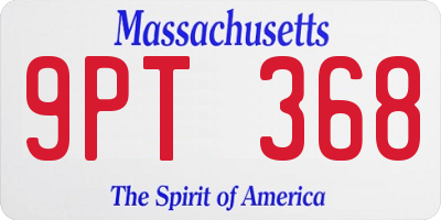 MA license plate 9PT368