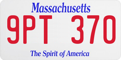 MA license plate 9PT370