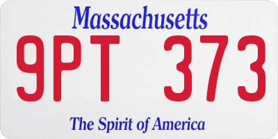 MA license plate 9PT373