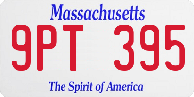 MA license plate 9PT395