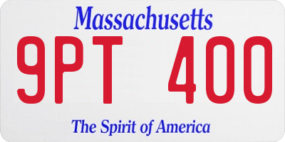 MA license plate 9PT400
