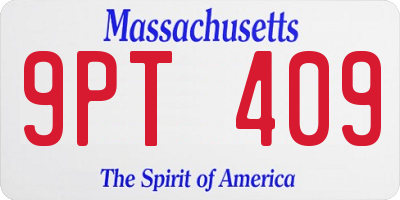 MA license plate 9PT409