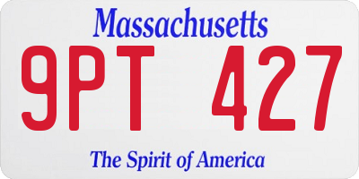 MA license plate 9PT427
