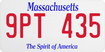 MA license plate 9PT435