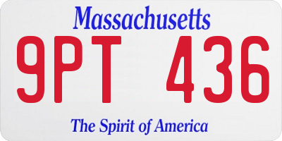 MA license plate 9PT436