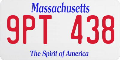 MA license plate 9PT438