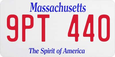 MA license plate 9PT440