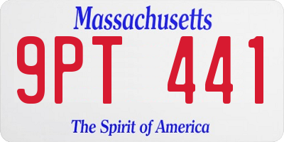 MA license plate 9PT441