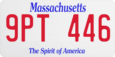 MA license plate 9PT446