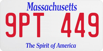 MA license plate 9PT449