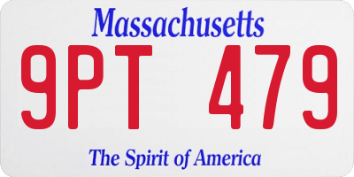 MA license plate 9PT479